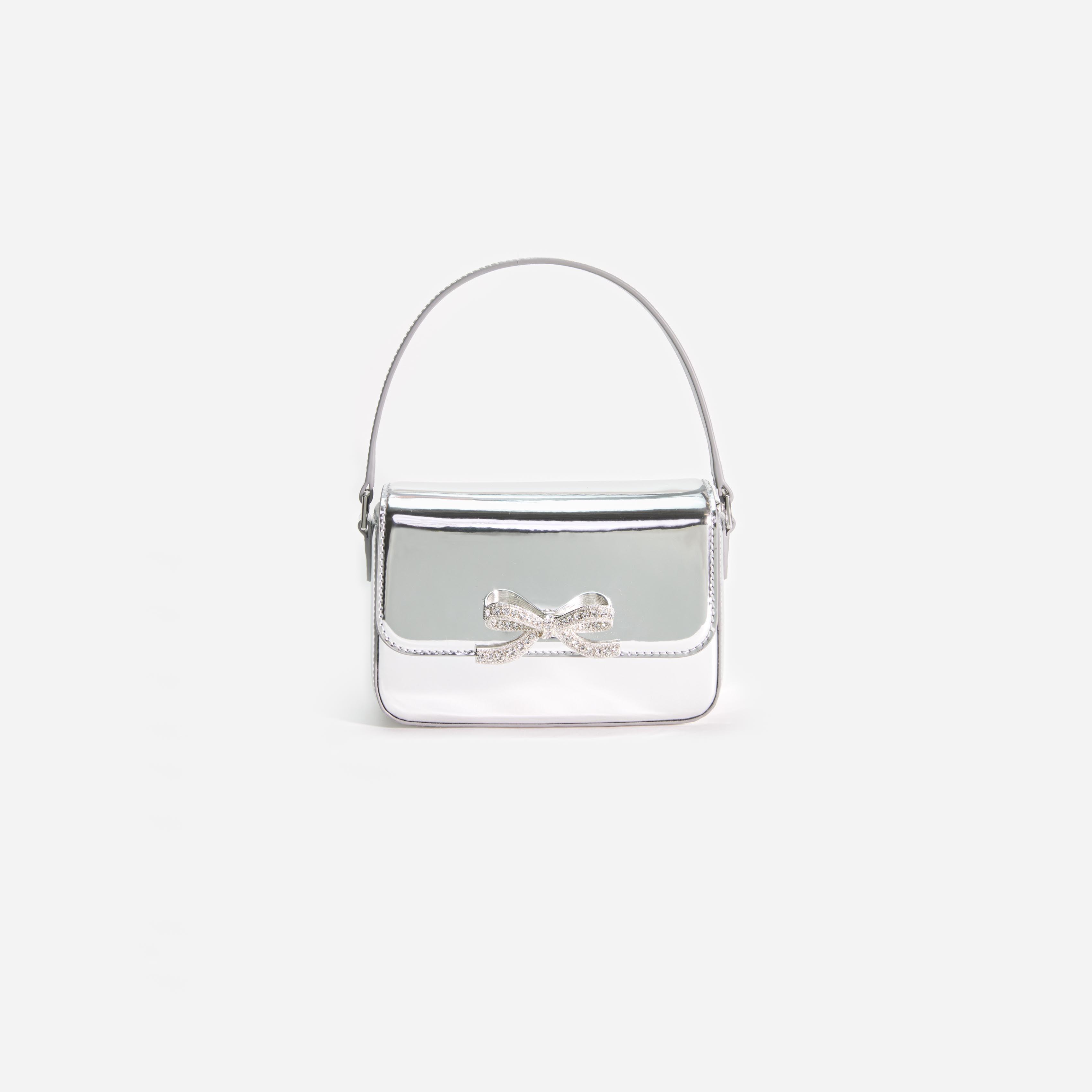 Silver Leather Micro Bag Product Image