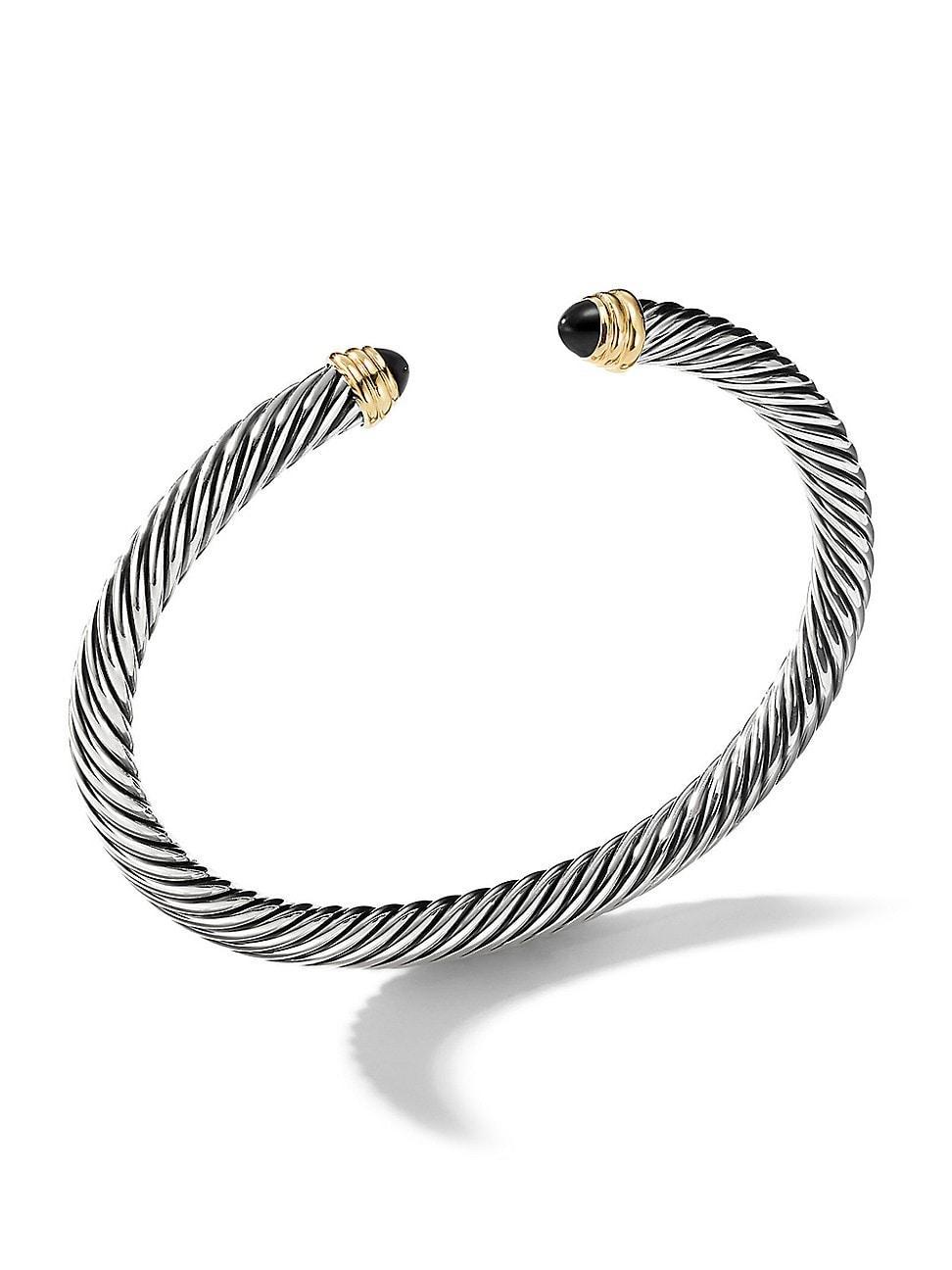 Womens Classic Cable Bracelet In Sterling Silver Product Image