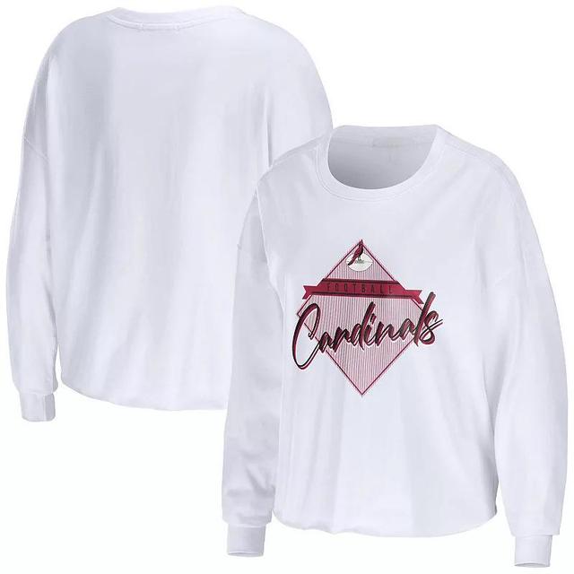 Womens WEAR by Erin Andrews Arizona Cardinals Domestic Cropped Long Sleeve T-Shirt Product Image