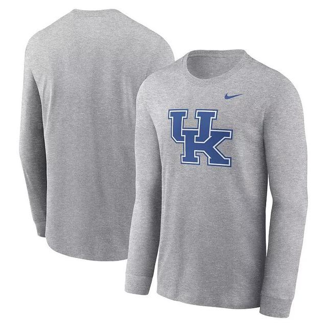 Mens Nike Heather Gray Kentucky Wildcats Primary Logo Long Sleeve T-Shirt Product Image