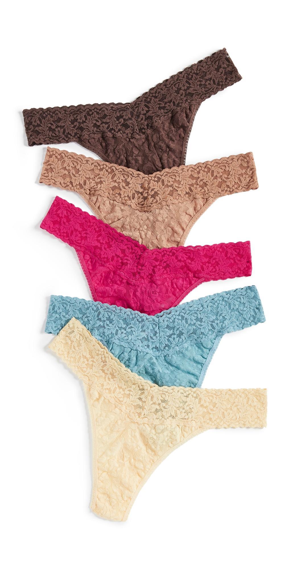 Hanky Panky Assorted 5-Pack Lace Original Rise Thongs Product Image