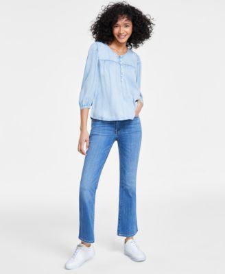 Levis Womens Halsey 3 4 Sleeve Top 726 High Rise Slim Fit Flare Jeans Product Image