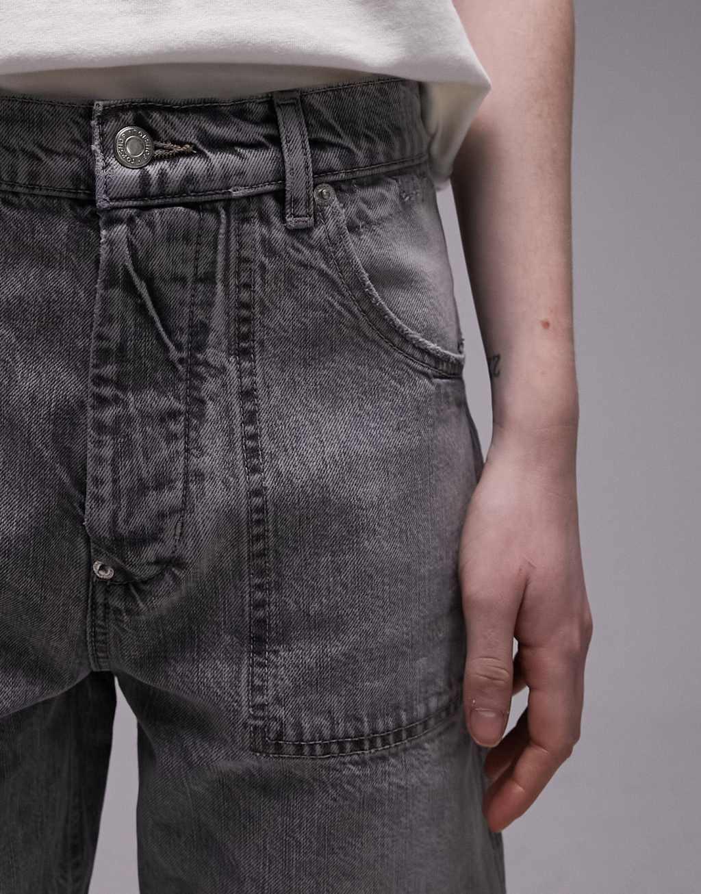 Topshop carpenter jeans in ice gray  Product Image