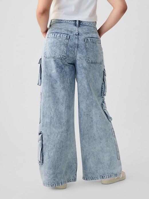 Mid Rise Pinstripe Baggy Jeans Product Image