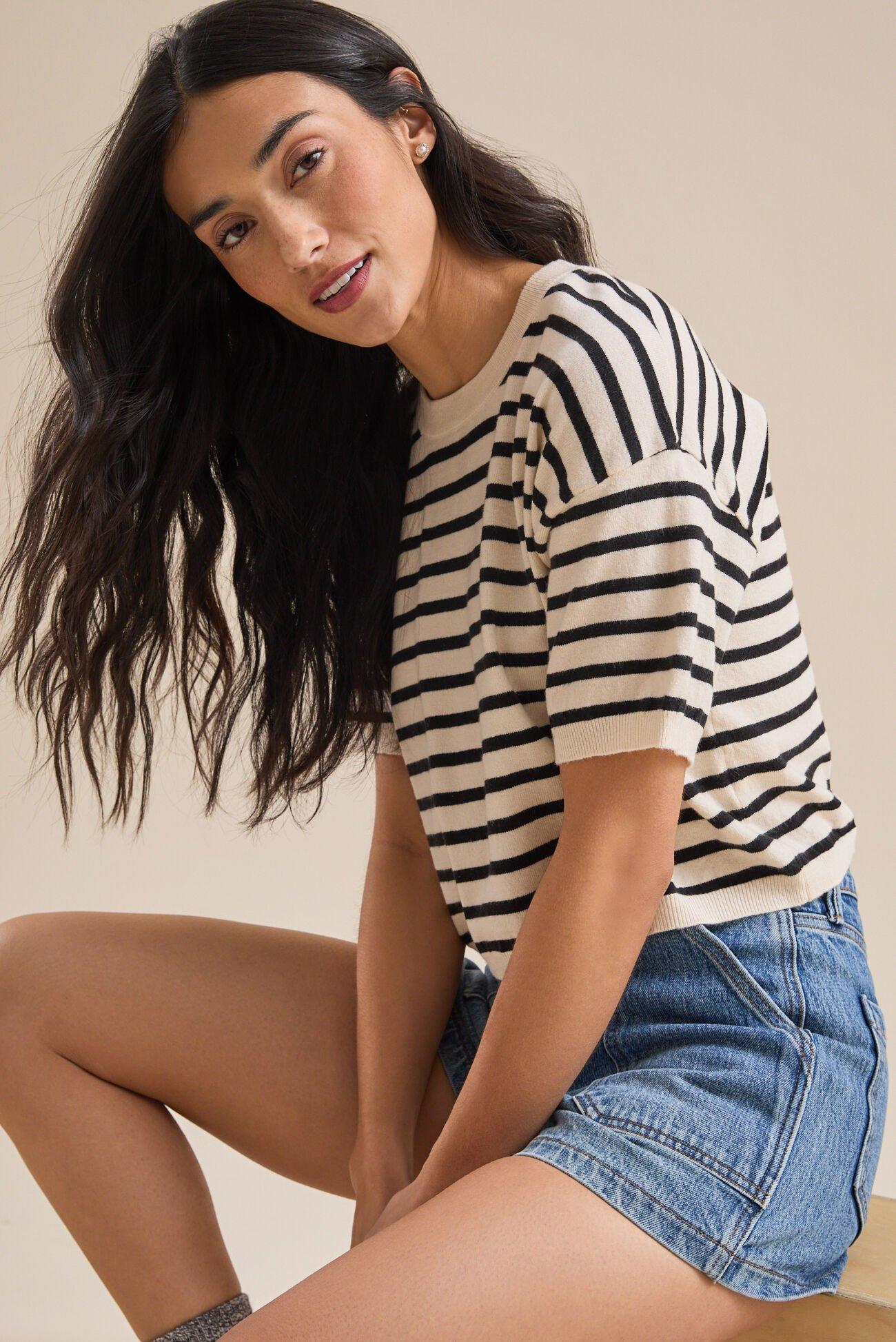 Della Stripe Cropped Top Product Image