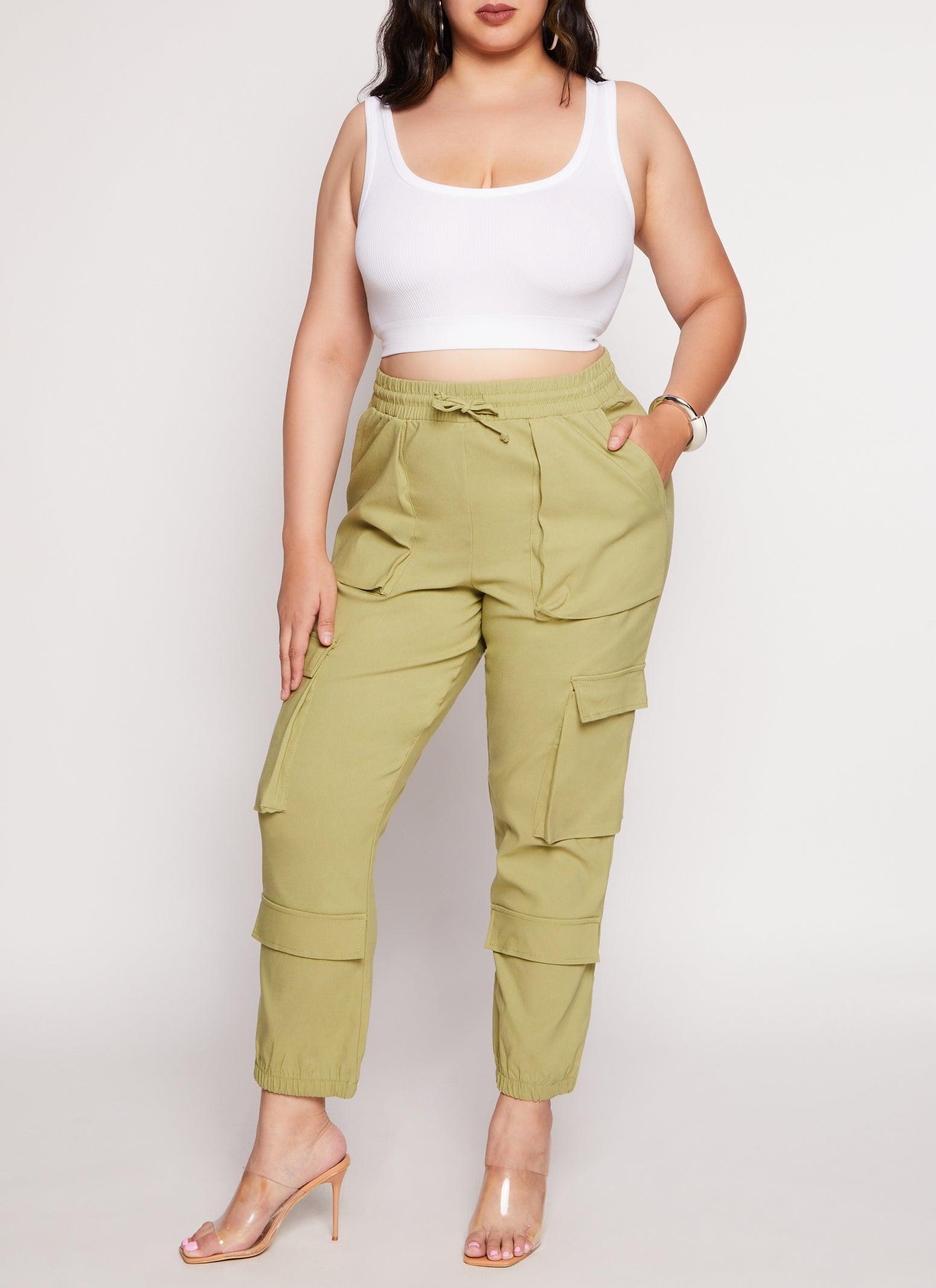 Womens Plus Size Cargo Pocket Joggers Product Image