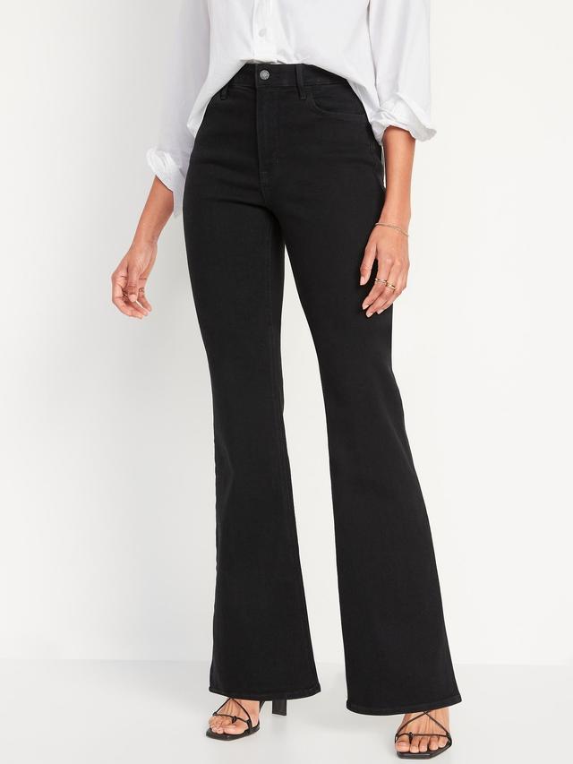 High-Waisted Wow Black Flare Jeans for Women Product Image