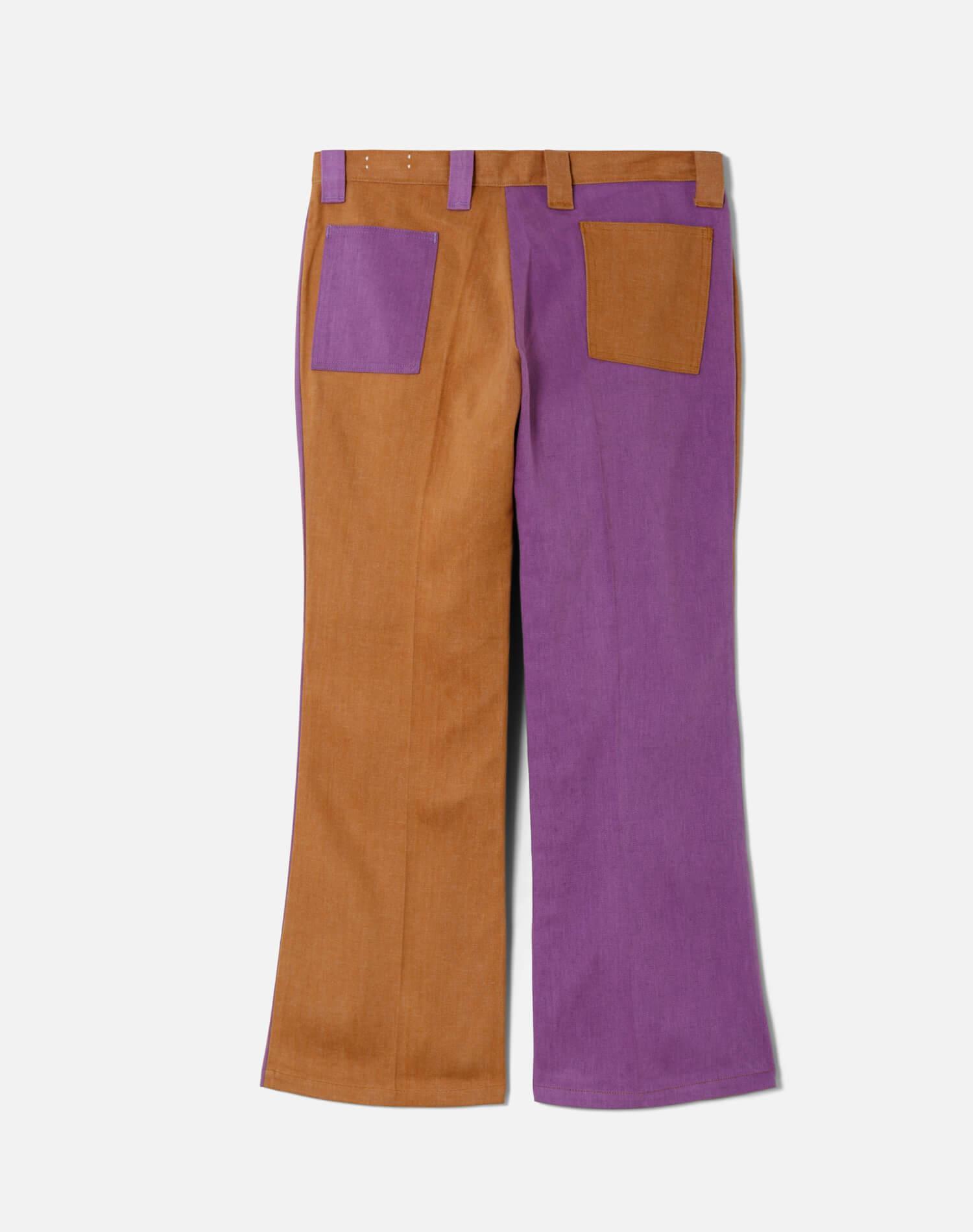 70s Color Block Patch Pants Female Product Image