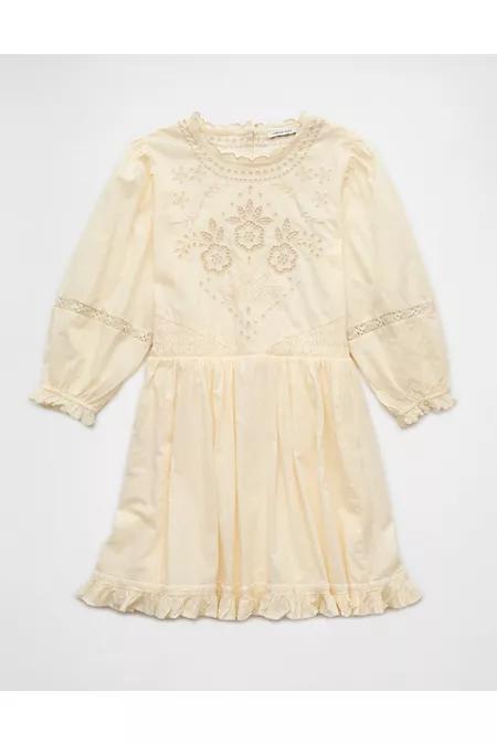 AE Embroidered Puff Sleeve Mini Dress Women's Product Image