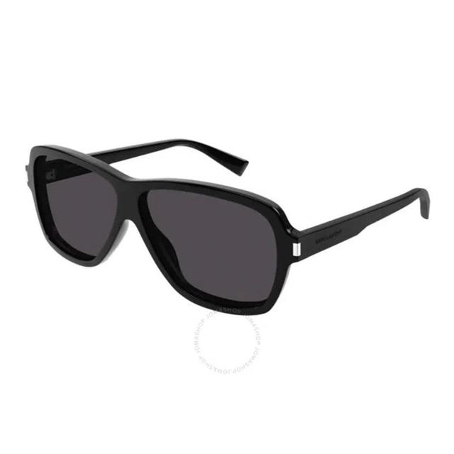 Dark Grey Square Men's Sunglasses Sl 609 Carolyn 001 62 In Black Product Image