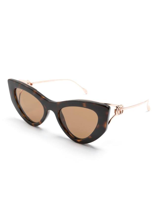 Tortoiseshell-effect Cat-eye Sunglasses In Brown Product Image