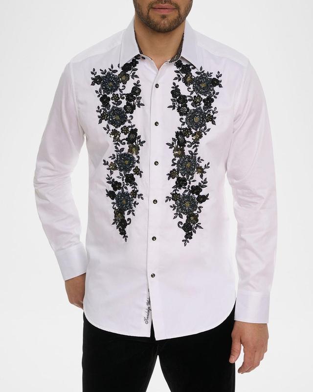 Mens Limited Edition Floral Embroidered Sport Shirt Product Image