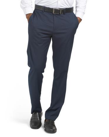 Solid Stretch Dress Pants for Men Product Image