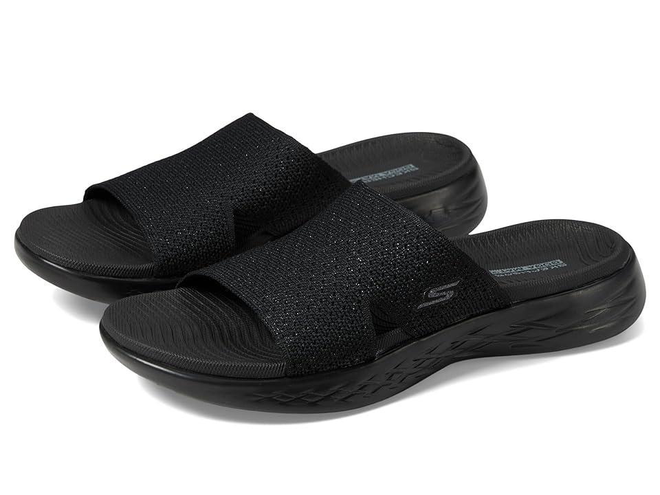 SKECHERS Performance On-The-Go 600 Stretch Knit Slide (Black) Women's Shoes Product Image