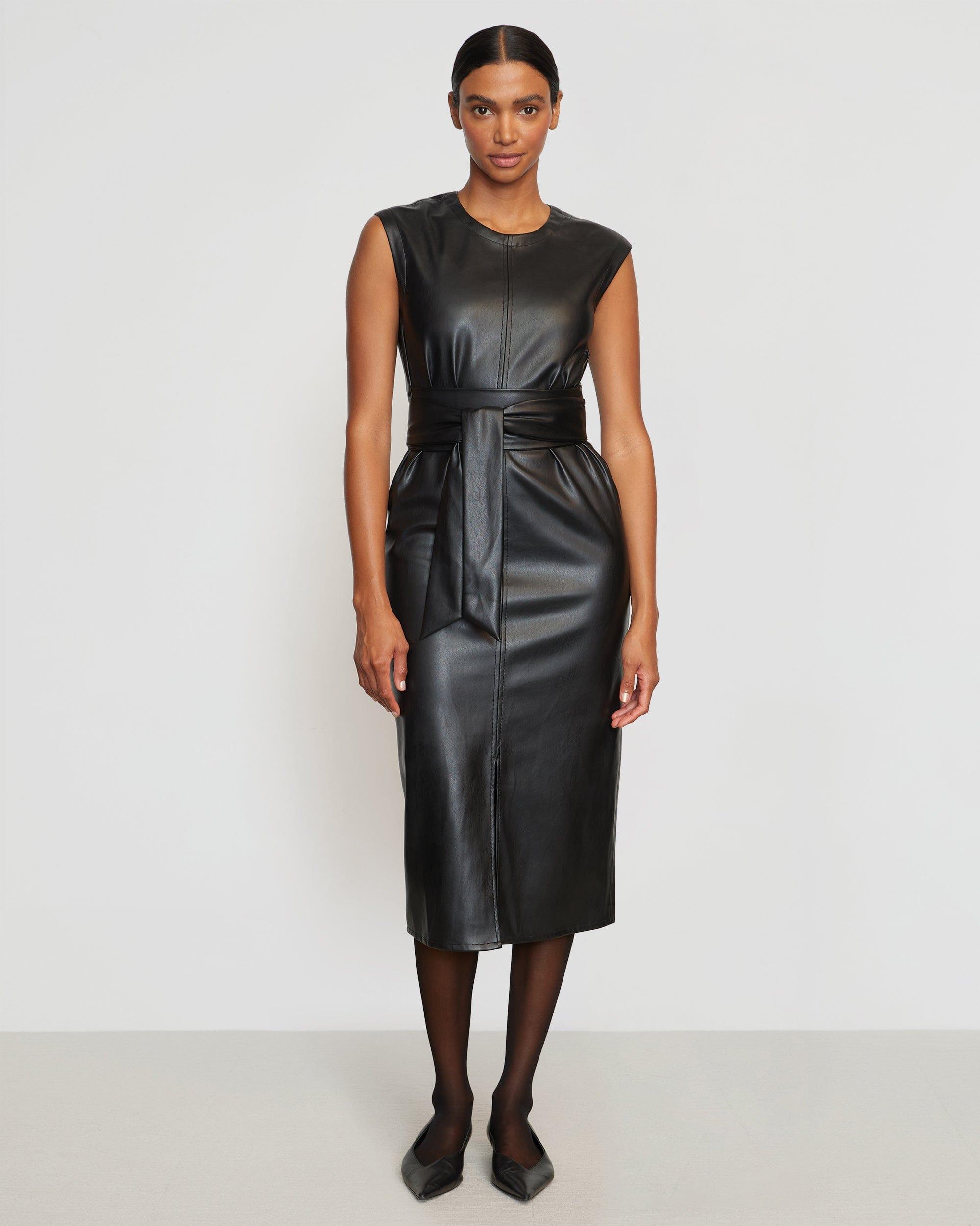 Pilar Vegan Leather Tie-Front Dress Product Image