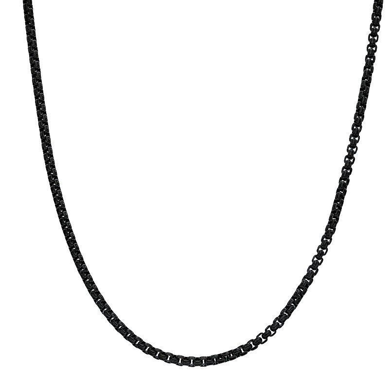 Mens LYNX Stainless Steel 3.5 mm Box Chain Necklace White Product Image