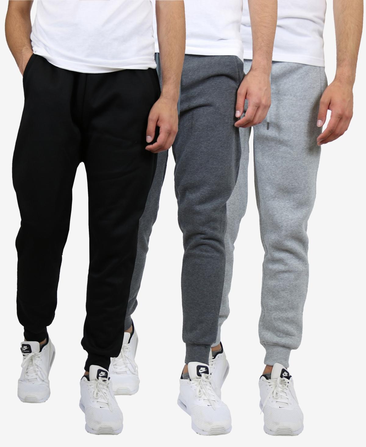 Galaxy By Harvic Mens Slim Fit Heavyweight Classic Fleece Jogger Sweatpants, Pack of 3 Product Image