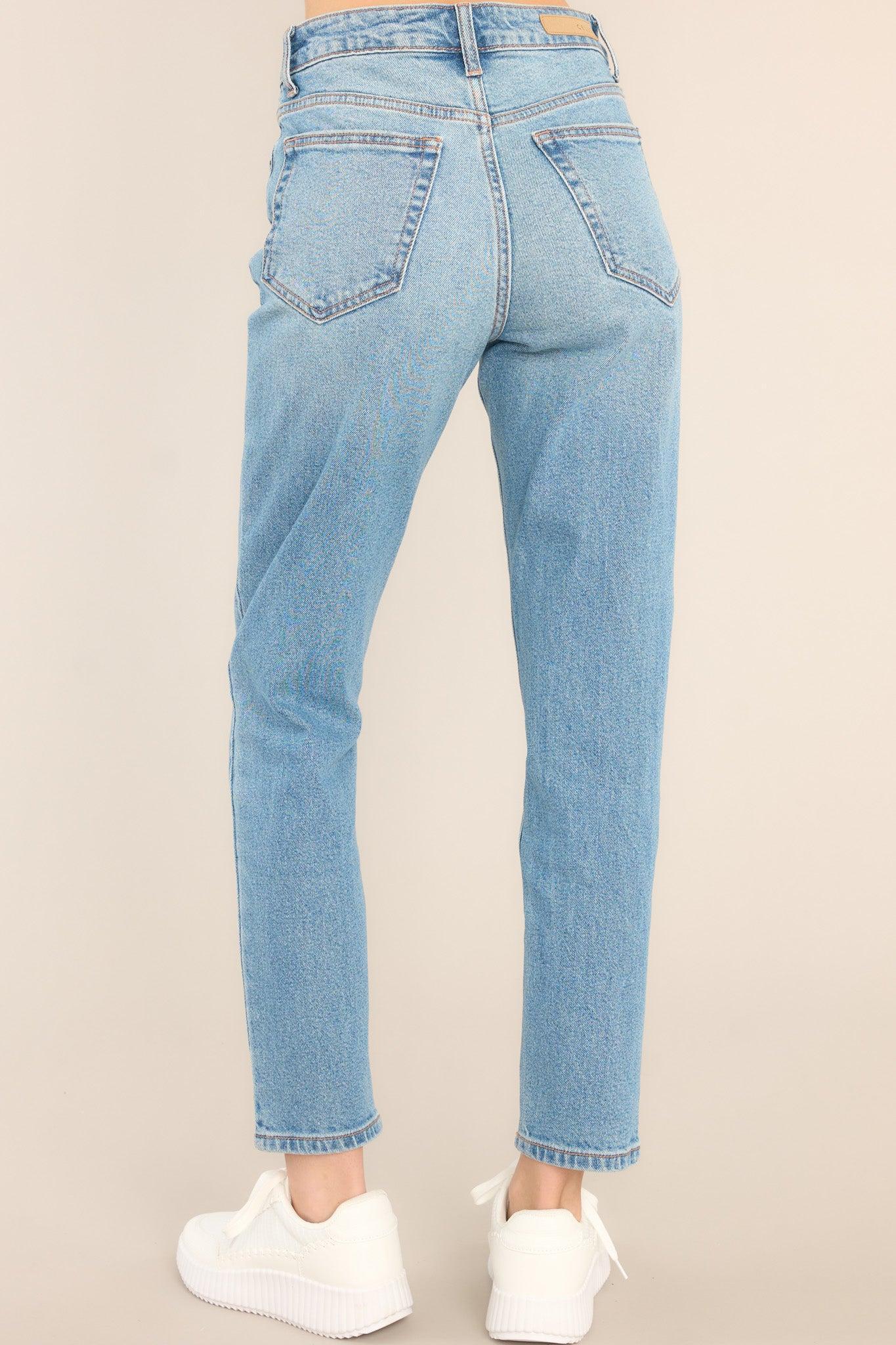 Staple Moment Medium Wash Straight Leg Jeans Blue Product Image