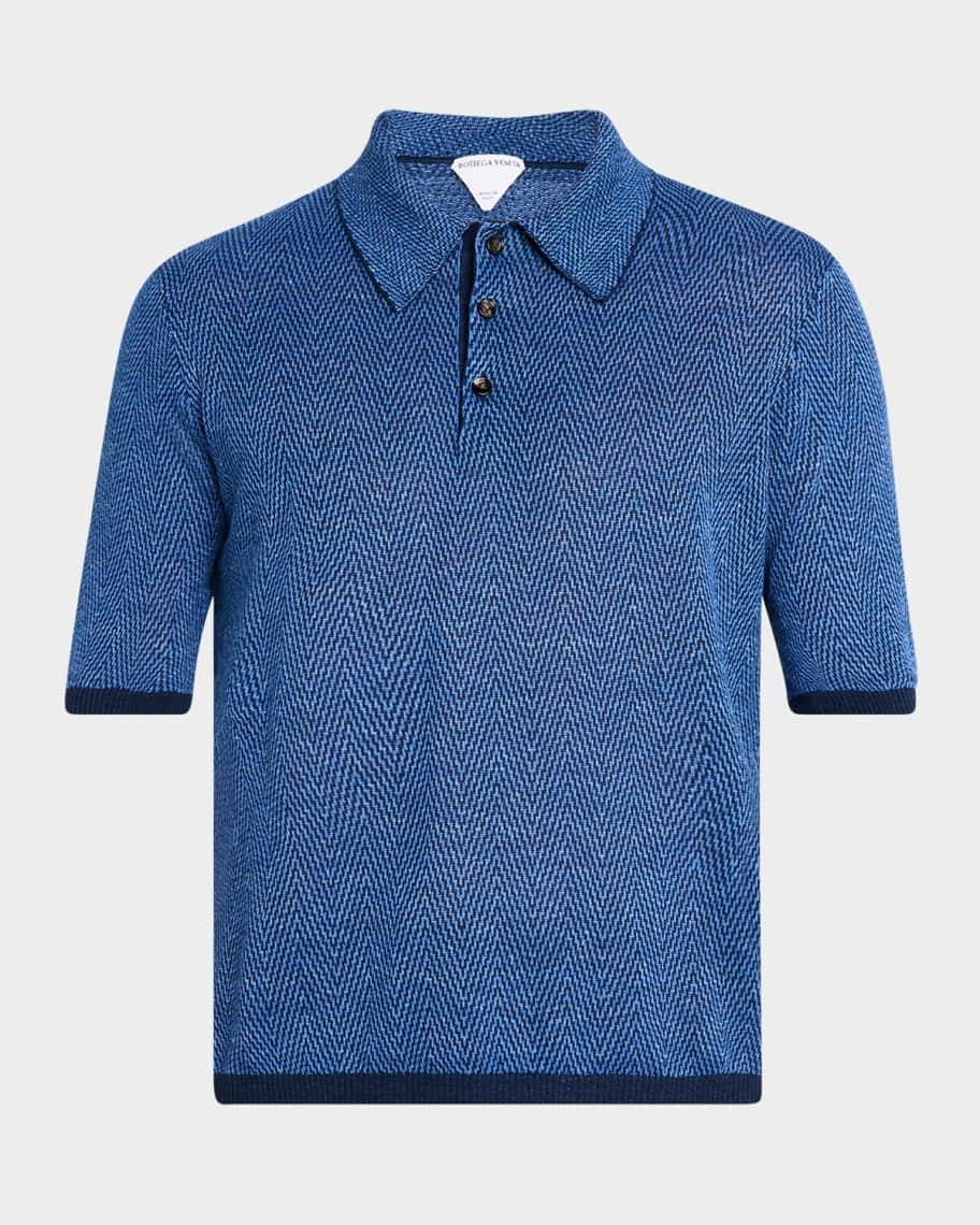 Mens Linen-Cotton Chevron Polo Shirt Product Image