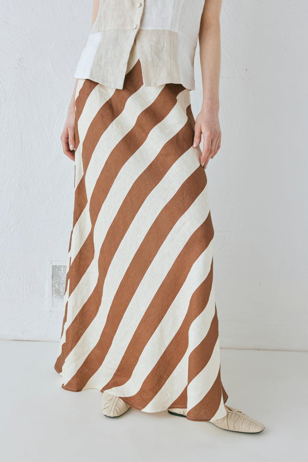 Sun Linen Maxi Skirt Stripe Product Image