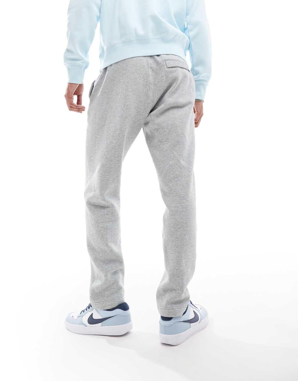 Nike Club open hem sweatpants in gray Product Image