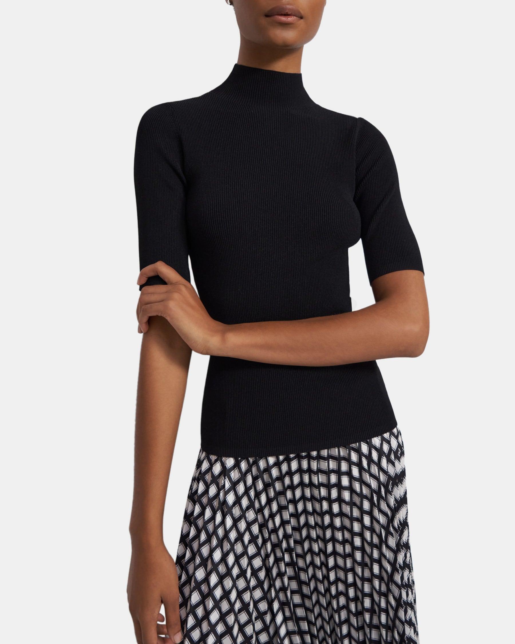 Short-Sleeve Turtleneck in Compact Crepe product image