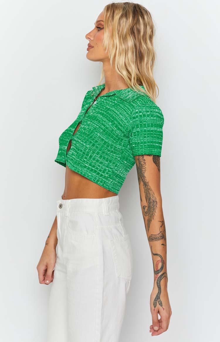 Beth Knit Polo Green Product Image