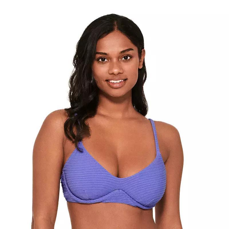 Womens Freshwater Underwire Swim Bikini Top Purple Pucker Product Image