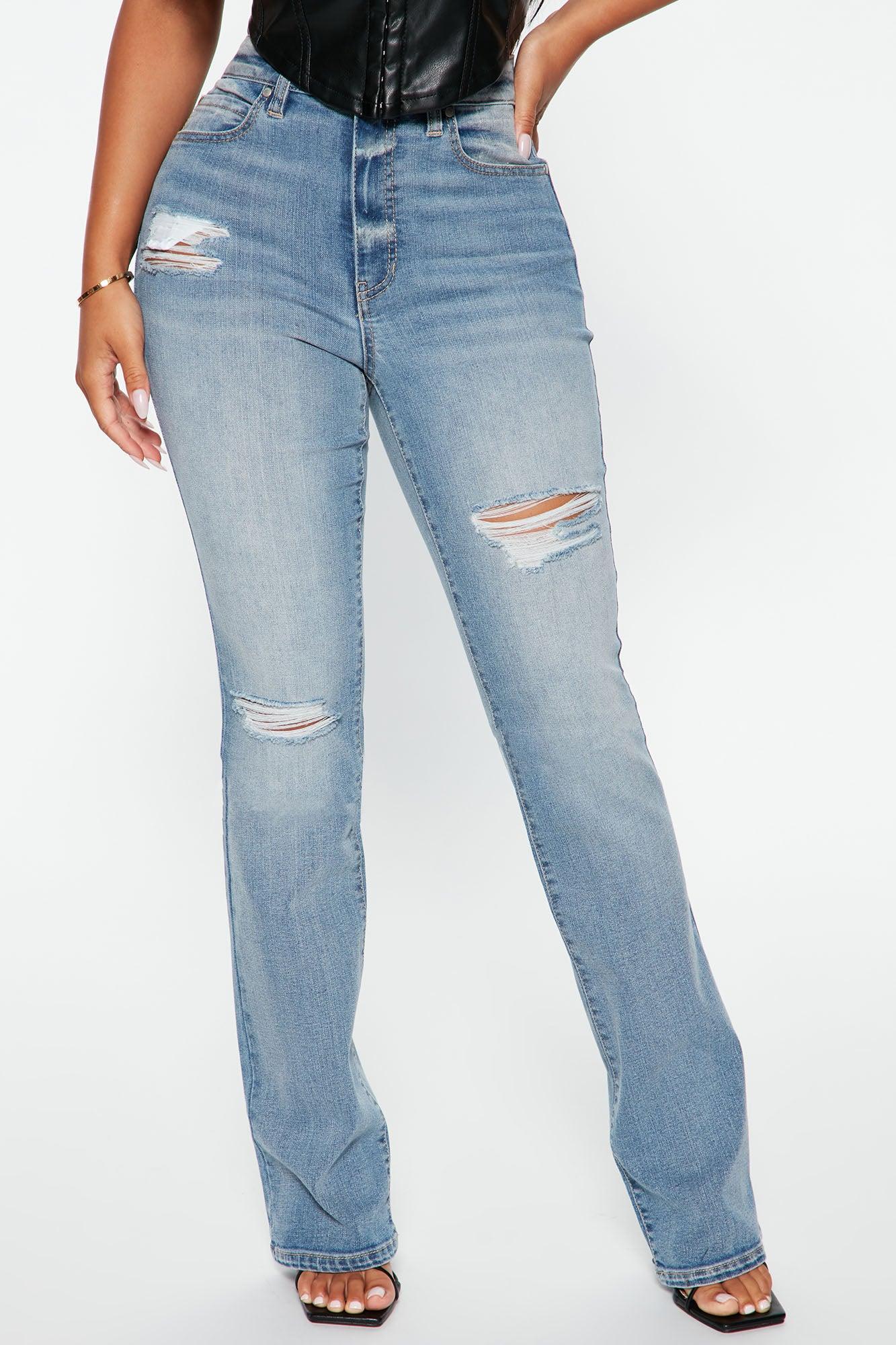 Bridget Distressed Bootcut Jeans - Light Wash Product Image