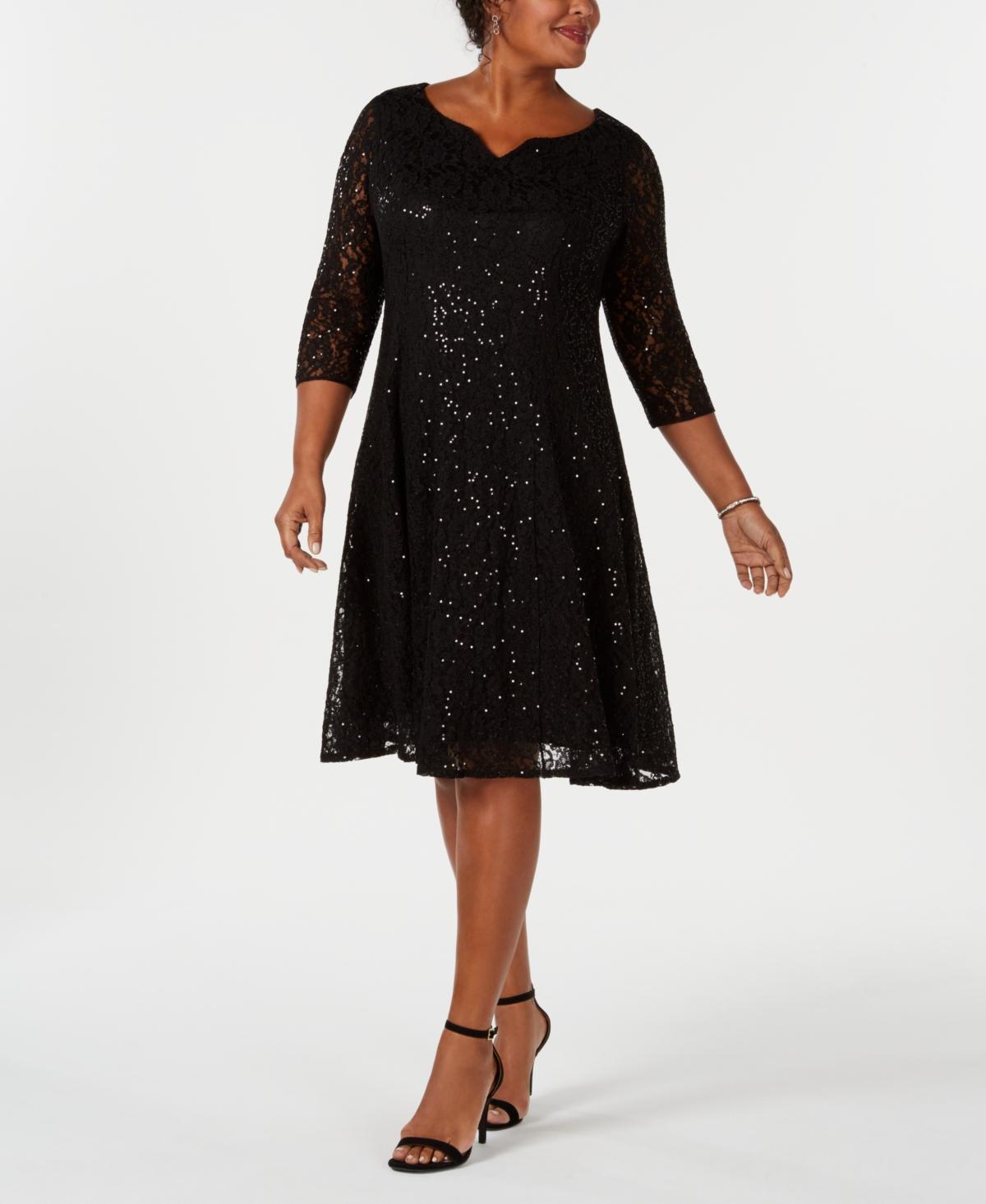 SLNY Lace Fit & Flare Dress Product Image