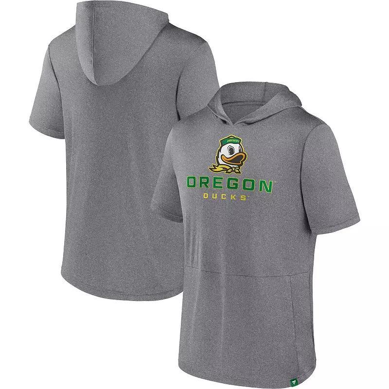 Mens Fanatics Branded Heather Gray Oregon Ducks Modern Stack Hoodie T-Shirt Product Image