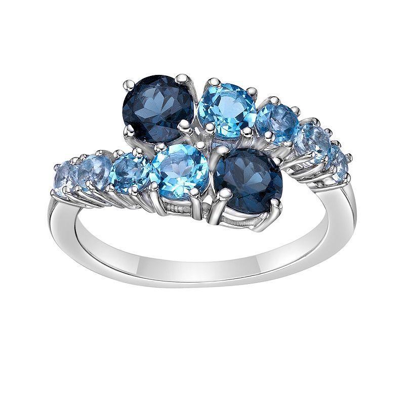 Gemminded Sterling Silver Blue Topaz Ring, Womens Product Image