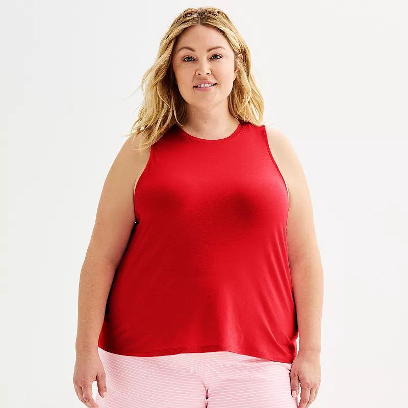 Plus Size Sonoma Goods For Life Cotton Modal Sleep Tank Top, Womens Real Pink Product Image