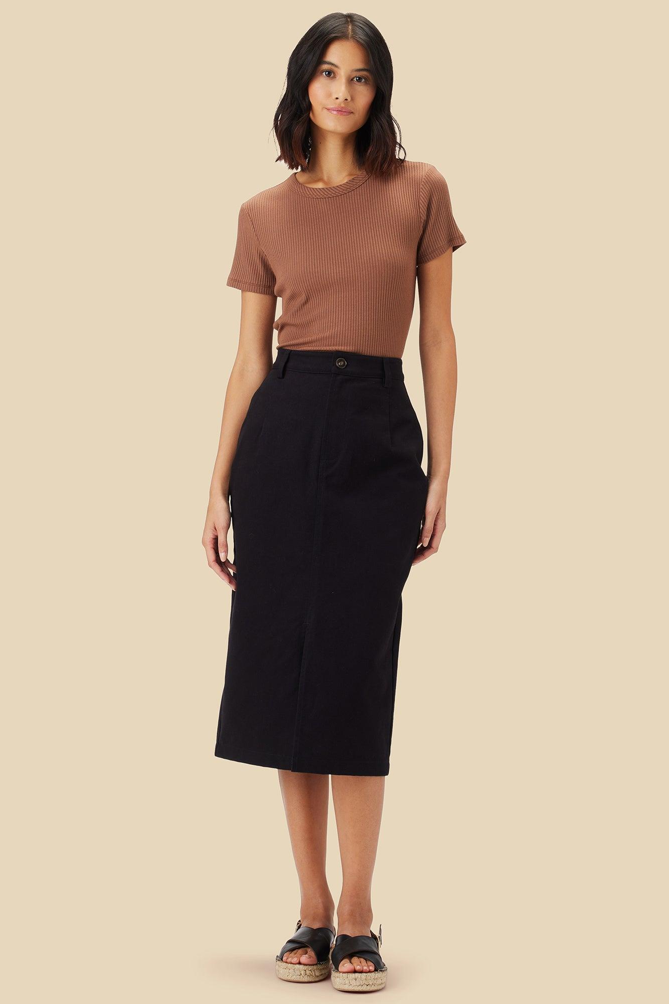 Lina Organic Cotton Skirt - Black Product Image