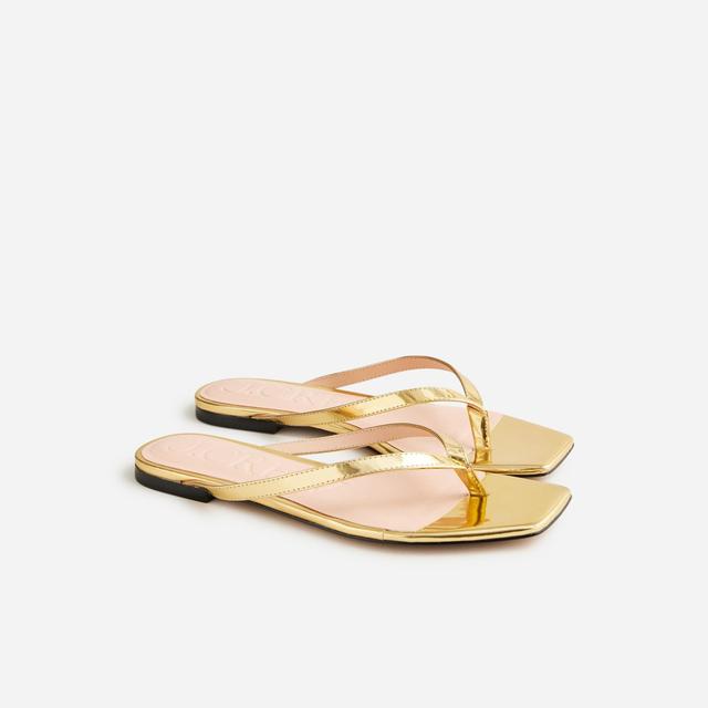Capri thong sandals in metallic leather Product Image