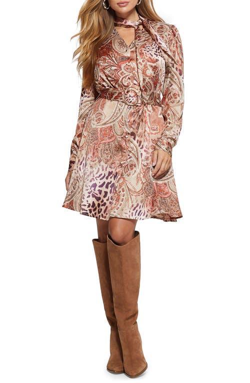 GUESS Mireille Paisley Print Long Sleeve Dress Product Image