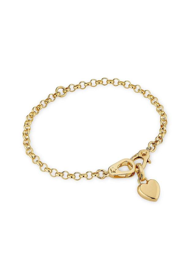 Womens 18K Yellow Gold Heart Charm Bracelet Product Image