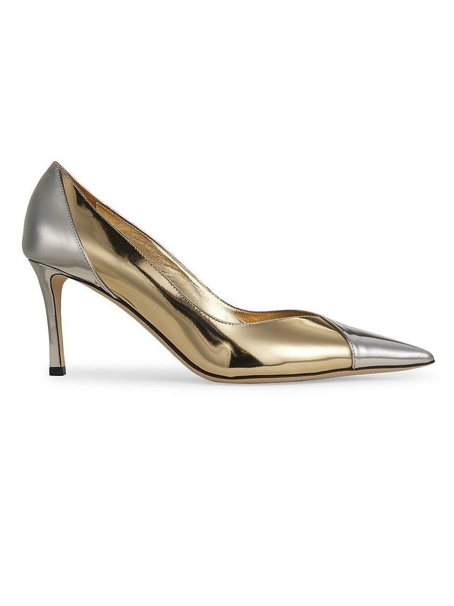 Womens Cass 75MM Colorblocked Metallic Leather Pumps Product Image