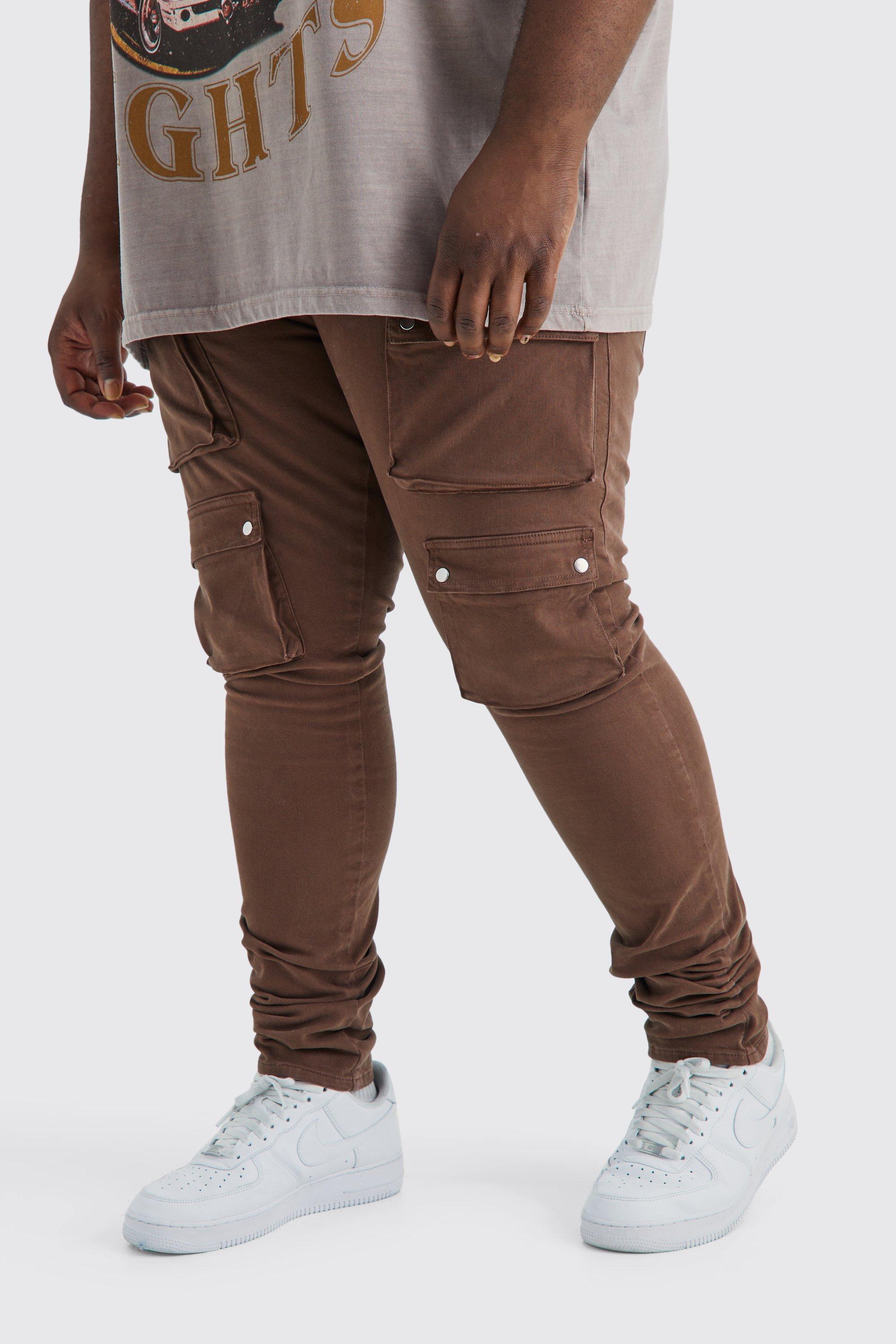 Plus Fixed Waist Skinny Multi Cargo Pocket Pants | boohooMAN USA Product Image