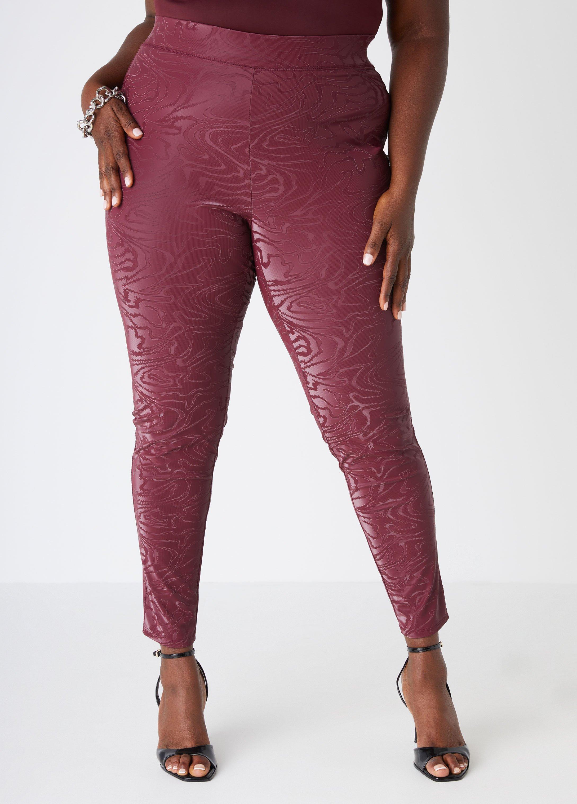 Plus Size Swirl Faux Leather Leggings Ashley Stewart Product Image