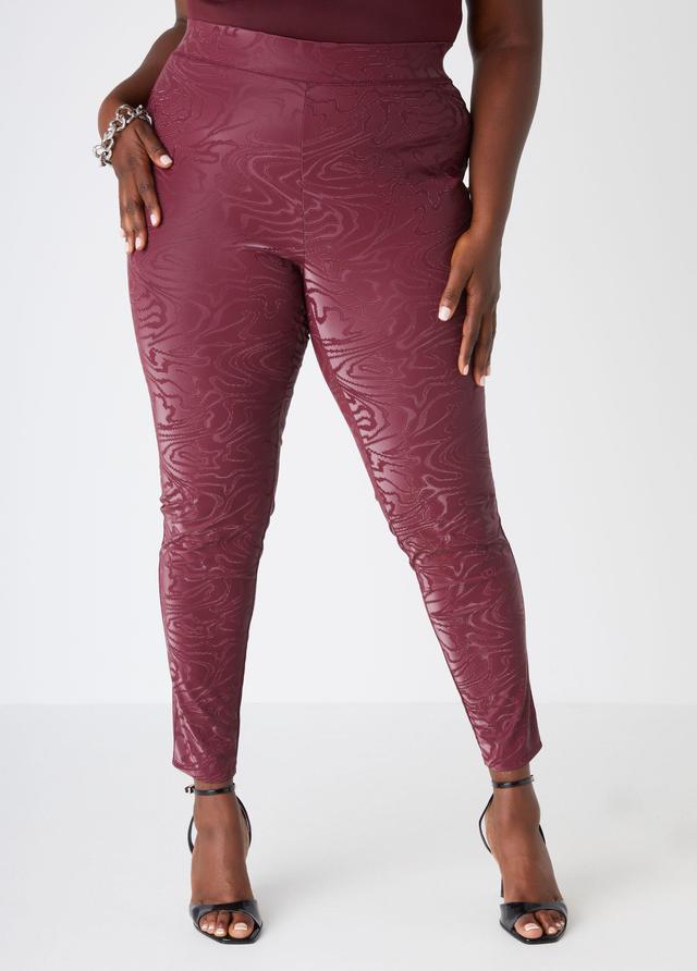 Swirl Faux Leather Leggings Product Image