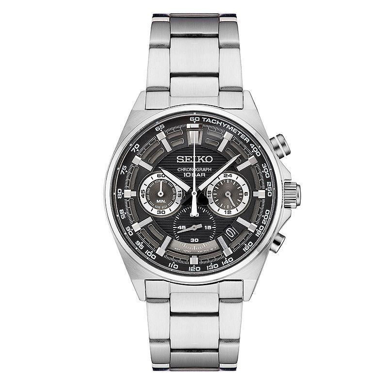 Seiko Essentials Mens Stainless Steel Green Dial Chronograph Watch - SSB405 Product Image