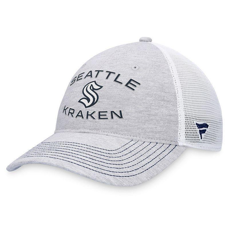 Mens Fanatics Branded Heather Gray Seattle Kraken Trucker Adjustable Hat Product Image