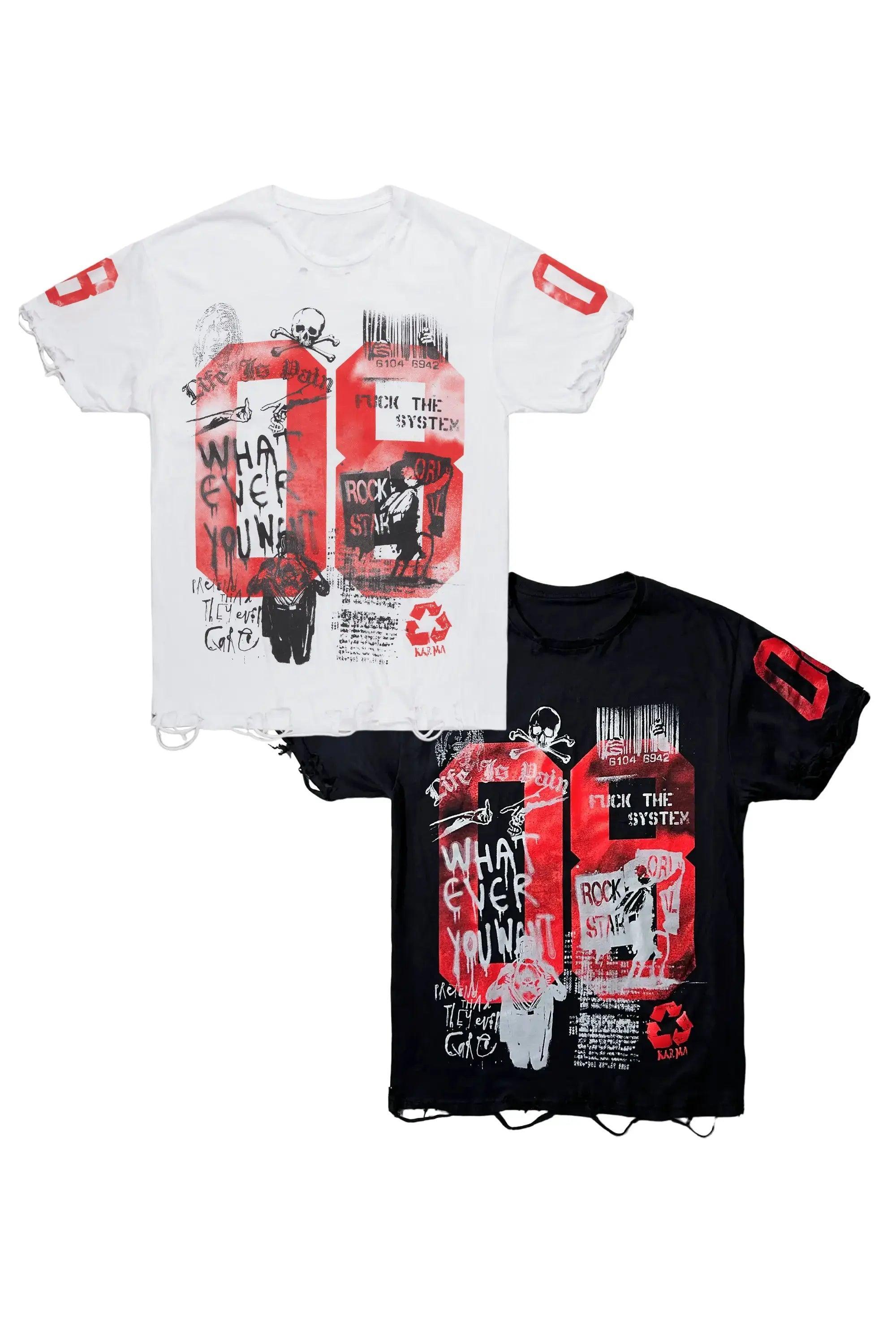 Mixed 2 Pack Graphic T-Shirts Male Product Image