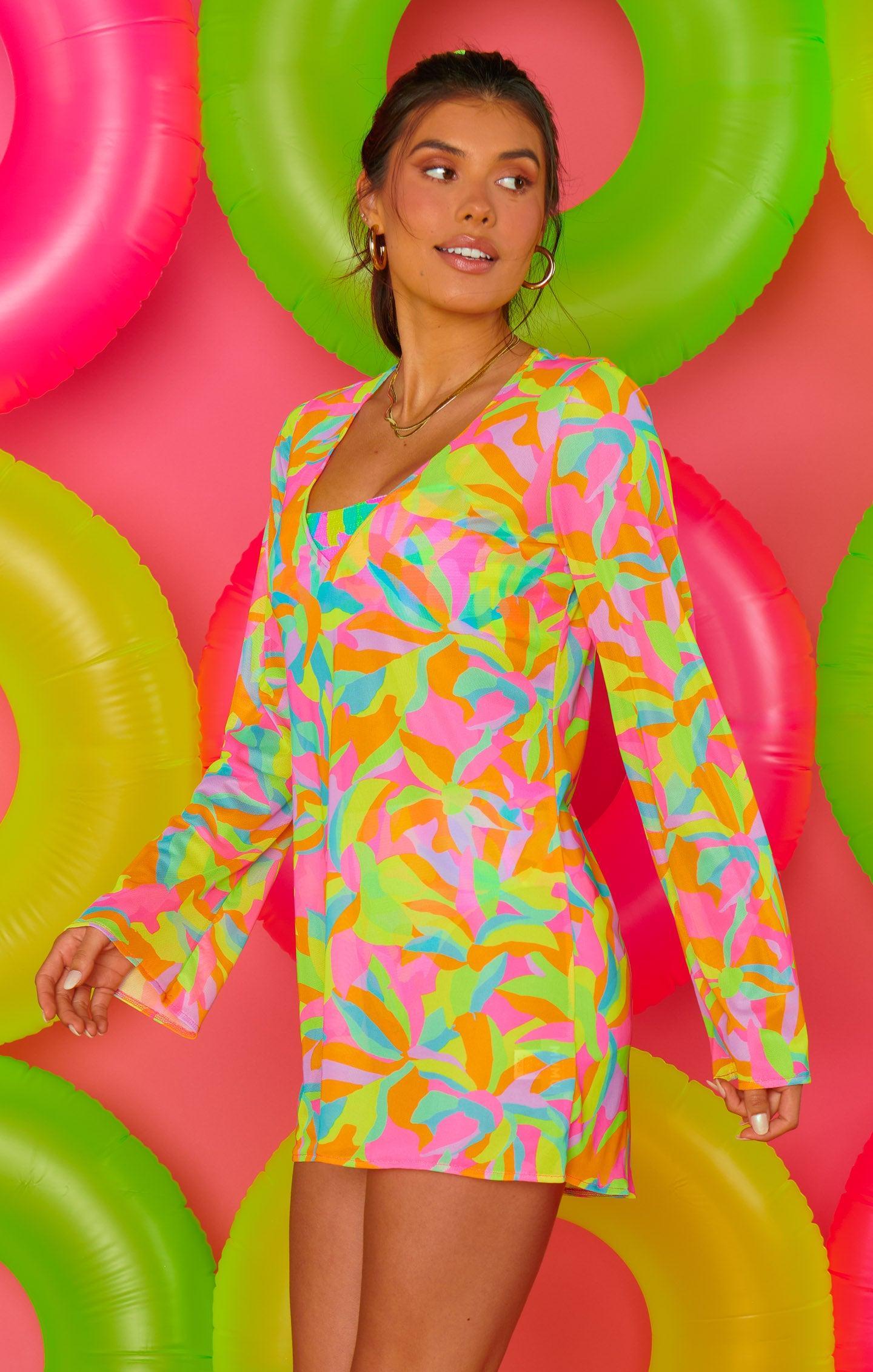 Santos Mini Cover Up ~ Neon Tropics Product Image