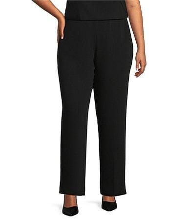 Caroline Rose Plus Size Matte Crepe Pull-On Straight Leg Pants Product Image