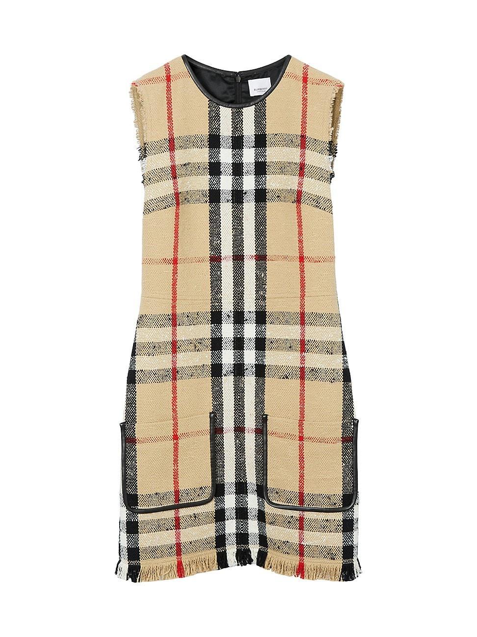 Womens Macy Cotton-Blend Check Minidress Product Image