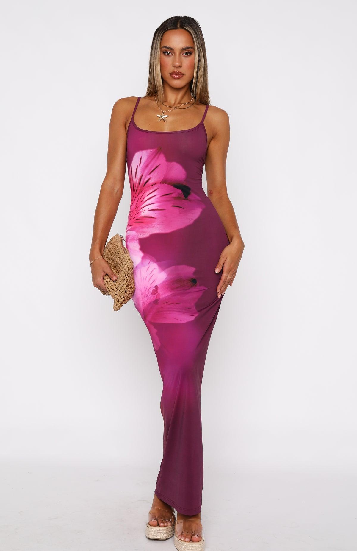 Feeling The Heat Maxi Dress Berry Lush Product Image