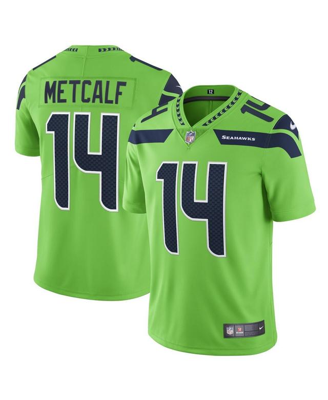 Mens Nike DK Metcalf Neon Green Seattle Seahawks Vapor Limited Player Jersey Blue BRT GR Product Image