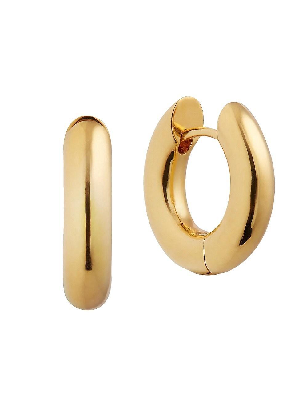 Womens 14K-Yellow-Gold Vermeil Small Chunky Hoop Earrings Product Image